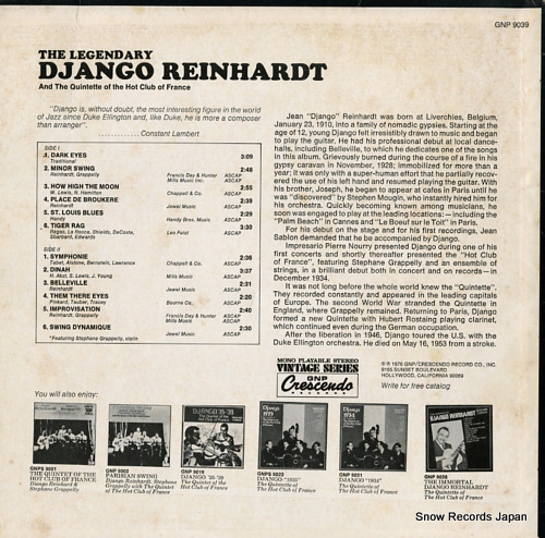 󥴡饤ϥ the legendary django reinhardt GNP9039