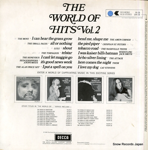 V/A the world of hits vol.2 SPA35 - back cover