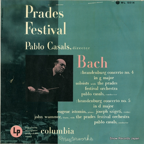 CASALS, PABLO bach; brandenburg concerto no.4 WL5014