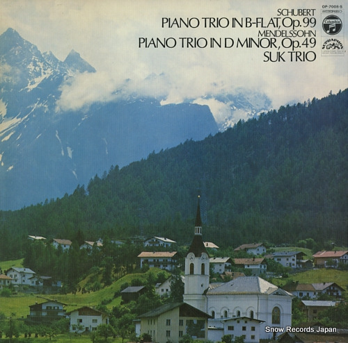 SUK TRIO schubert; piano trio in b-flat op.99 OP-7008-S