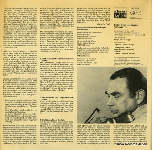 쥪󡦥ԡ顼 beethoven; violinkonzert d-dur op. 61 in der originalfassung VMS2071