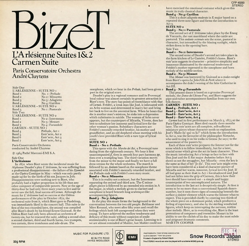 CLUYTENS, ANDRE bizet; l'arlesienne suites 1&2 carmen suite CFP40283