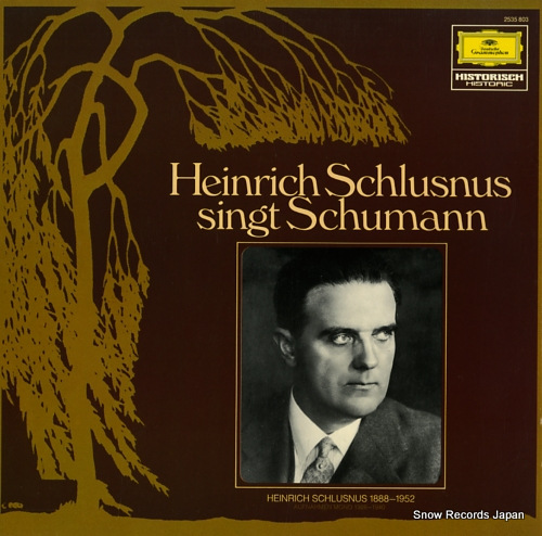 SCHLUSNUS, HEINRICH heinrich schlusnus singt schumann 2535803 - front cover