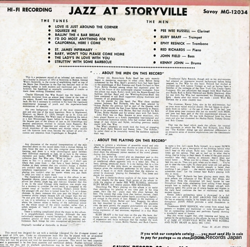 RUSSELL, PEE WEE, AND RUBY BRAFF jazz at storyville vol.1 MG12034