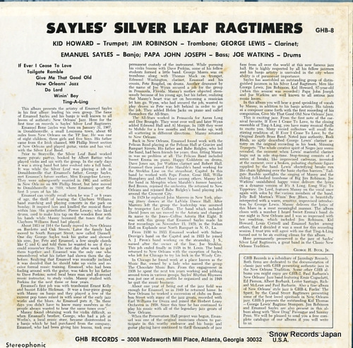 SAYLES' SILVER LEAF RAGTIMERS sayles' silver leaf ragtimers GHB-8