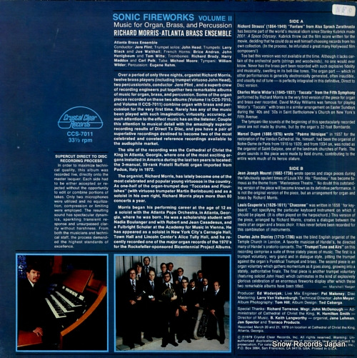 MORRIS, RICHARD sonic fireworks volume 2 CCS-7011 - back cover