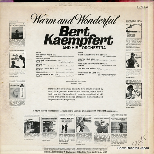 KAEMPFERT, BERT warm and wonderful DL75089