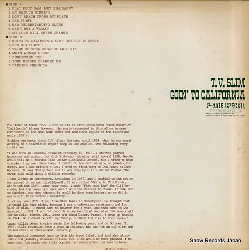 T.V. SLIM going to california PLP-710 - back cover