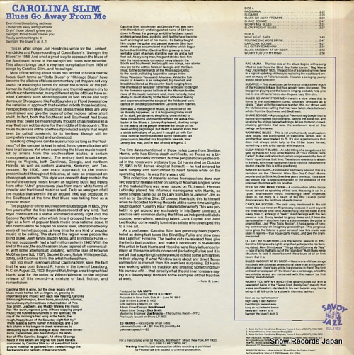 SLIM, CAROLINA blues go away from me SJL1153