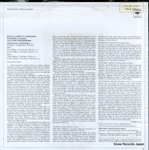BOULEZ, PIERRE stravinsky; petrushka M31076