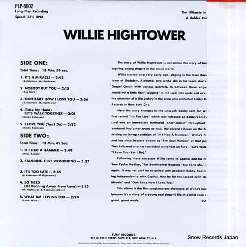 HIGHTOWER, WILLIE willie hightower PLP-6002