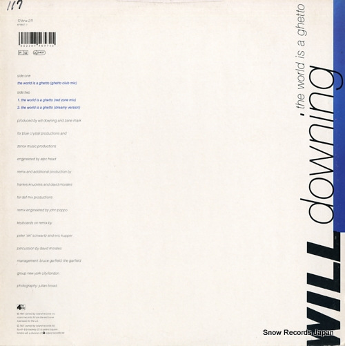 DOWNING, WILL the world is a ghetto 12BRW211 - back cover