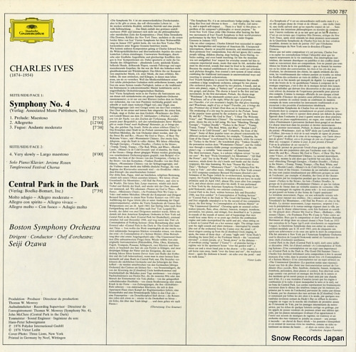 OZAWA, SEIJI charles ives; symphony no.4/central park in the dark 2530787