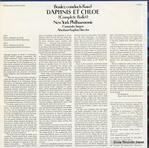 BOULEZ, PIERRE ravel; daphnis et chloe M33523