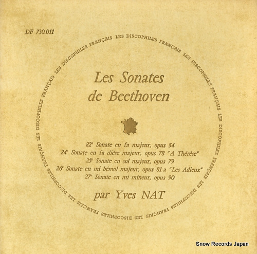 NAT, YVES beethoven; les sonates de beethoven no.22/no.24/no.25/no.26/no.27 DF730.011