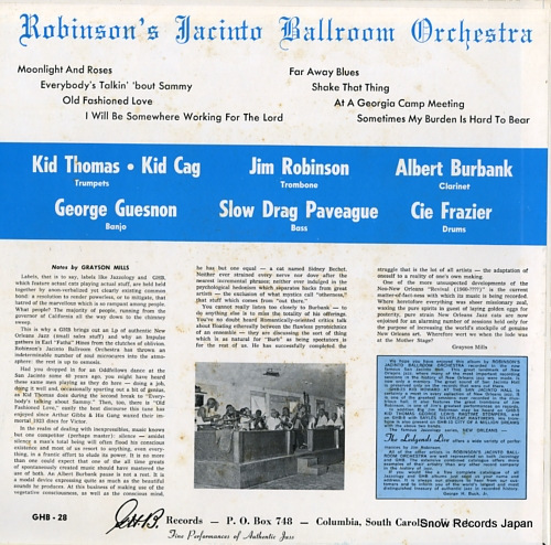 ROBINSON'S JACINTO BALLROOM ORCHESTRA robinson's jacinto ballroom orchestra GHB-28