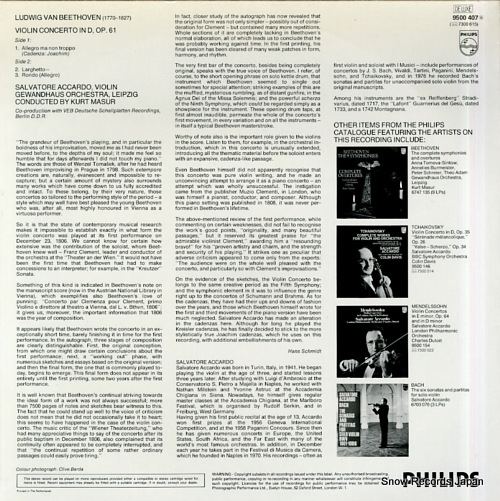 ACCARDO, SALVATORE beethoven; violin concerto op.61 9500407