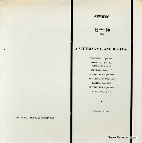 DEMUS, JORG a schumann piano recital MHS813