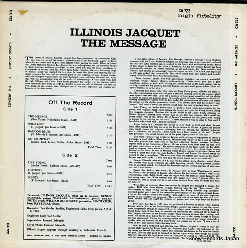 JACQUET, ILLINOIS the message CA722