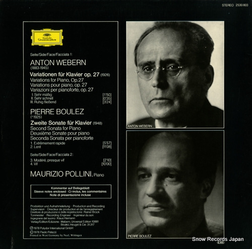 ޥĥݥ꡼ webern; variationen fur klavier op.27(1926) 2530803