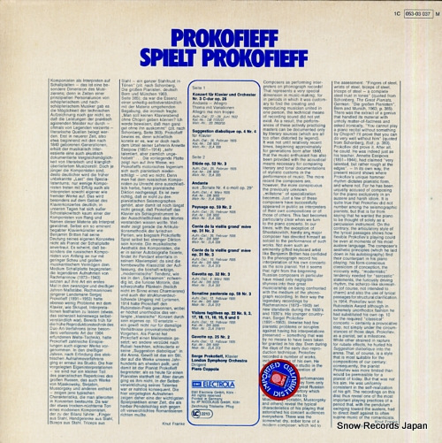 PROKOFIEV, SERGE prokofieff spielt prokofieff 1C053-03037M