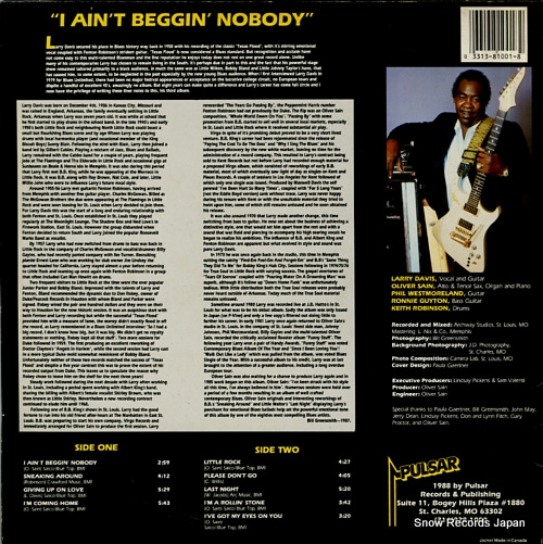 DAVIS, LARRY i ain't beggin' nobody PUL1001