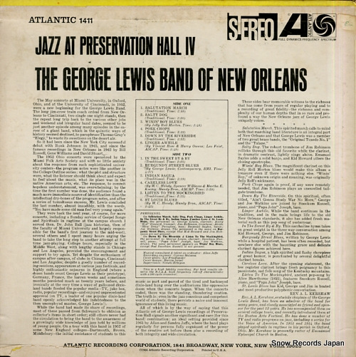 LEWIS, GEORGE jazz at preservation hall 4 SD1411