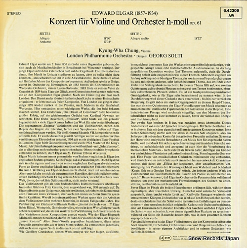 Ţ¡ʥ󡦥ե elgar; violinkonzert h-moll, op.61 6.42309