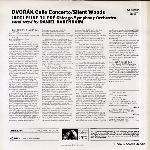 DU PRE, JACQUELINE dvorak; cello concerto in b minor ASD2751