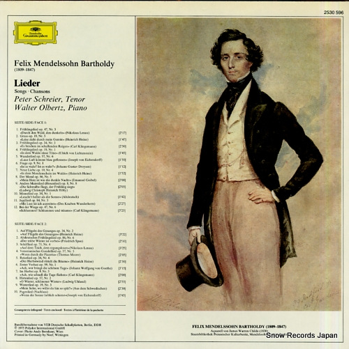 SCHREIER, PETER mendelssohn; lieder 2530596