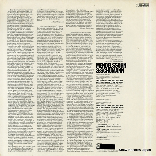 PREVIN, ANDRE mendelssohn & schumann; piano trios in d-moll 1C065-03667