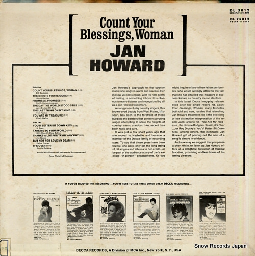 HOWARD, JAN country your blessings, woman DL75012