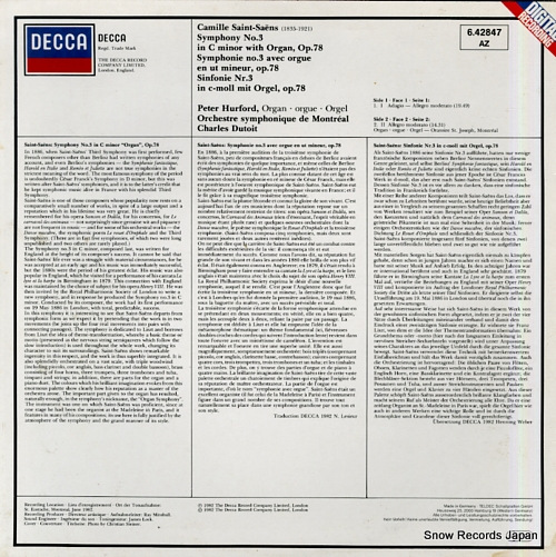 DUTOIT, CHARLES saint-saens; organ symphony 6.42847