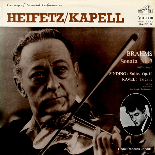 HEIFETZ, JASCHA brahms; sonata no.3 RA-2216