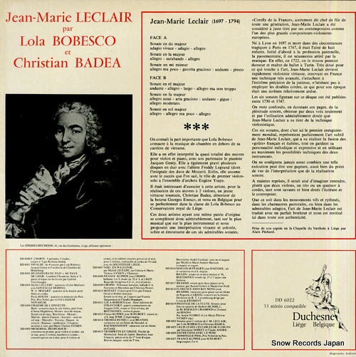 顦ܥ٥ꥹƥ󡦥Хǥ leclair; integrale des six sonates opus 3 pour 2 violons DD6022