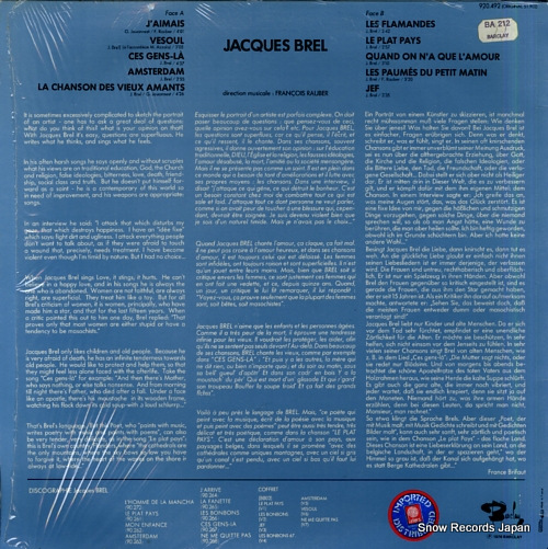 BREL, JACQUES la chanson francaise 2 920.492