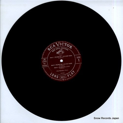 RUBINSTEIN, ARTUR chopin; polonaise volume 1 LM1205