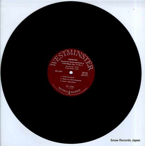 FOURNIER, JEAN beethoven; sonata for violin and piano in f major 