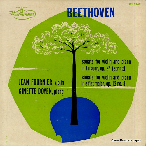 FOURNIER, JEAN beethoven; sonata for violin and piano in f major 
