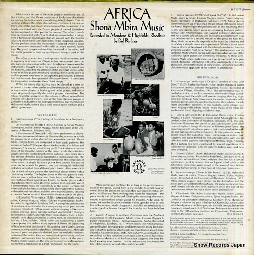 SHONA africa / shona mbira music H-72077