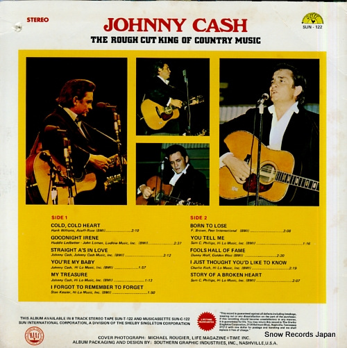 CASH, JOHNNY the rough cut king of country music SUN-122