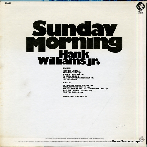 WILLIAMS, HANK, JR. sunday morning SE-4657