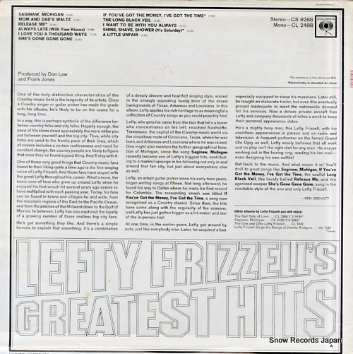 FRIZZELL, LEFTY greatest hits CS9288
