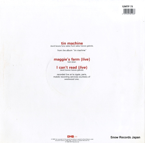 TIN MACHINE maggie's farm (live) + tin machine 12MTP73