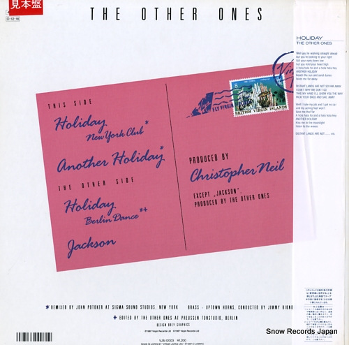 OTHER ONES, THE holiday VJS-12003 - back cover