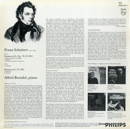 BRENDEL, ALFRED schubert; sonatas in g, d.894 and in c, d.840 6500416