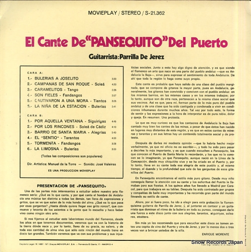 PANSEQUITO el cante de 