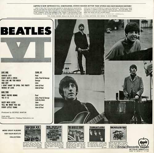 BEATLES, THE beatles vi AP-80035
