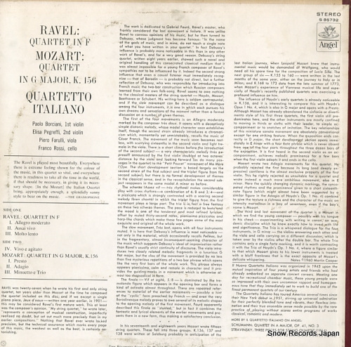 QUARTETTO ITALIANO mozart; quartet in g major k.156 S35732
