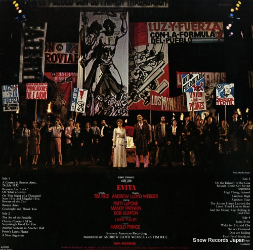 WEBBER, ANDREW LLOYD evita VIM-9525-6 - back cover
